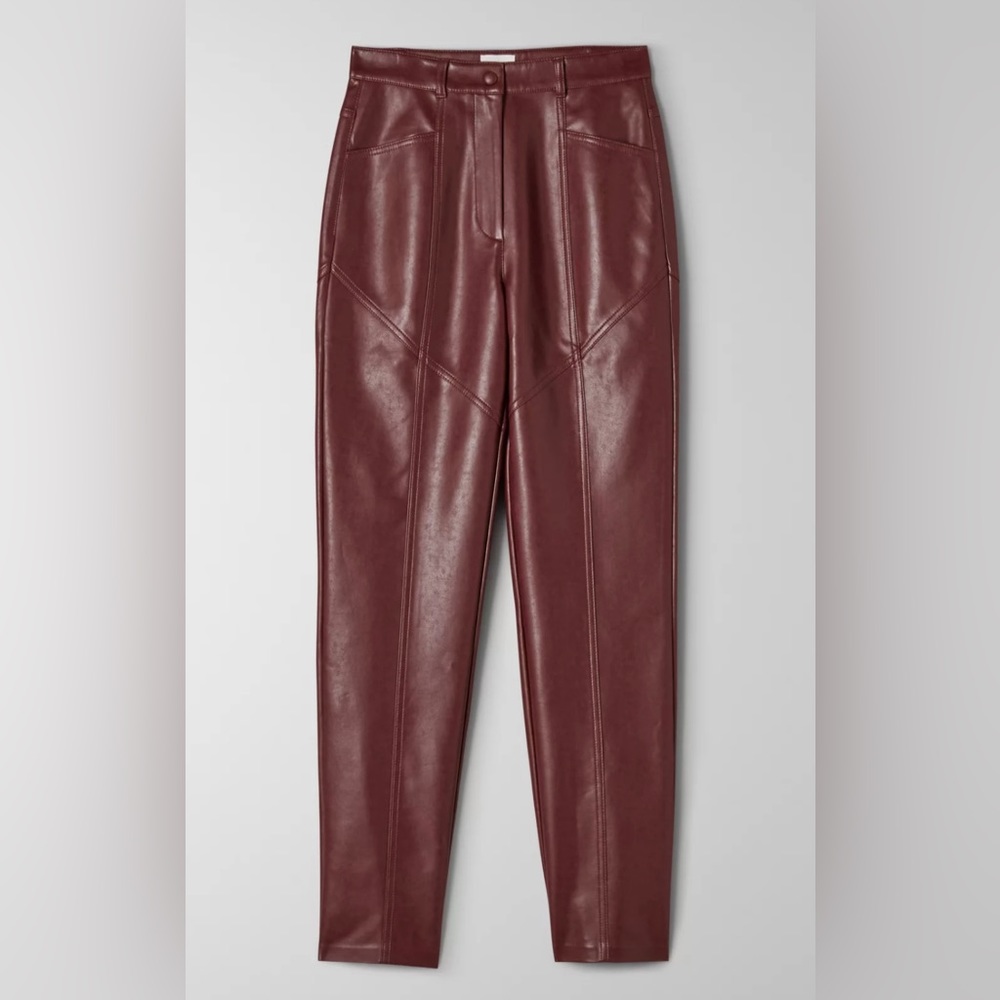 Wilfred Rebel faux leather burgundy pants
